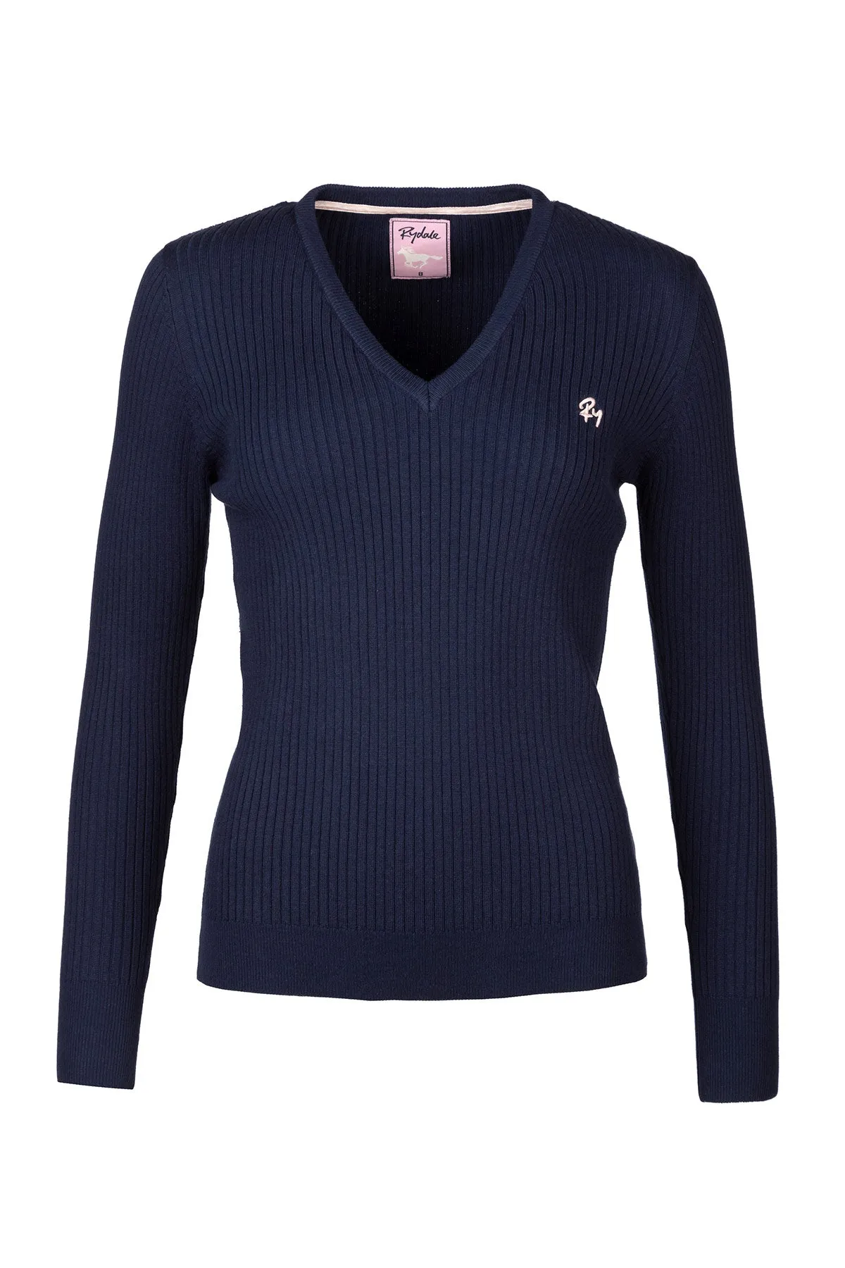 Ladies V Neck Ribbed Jumper - Gemma