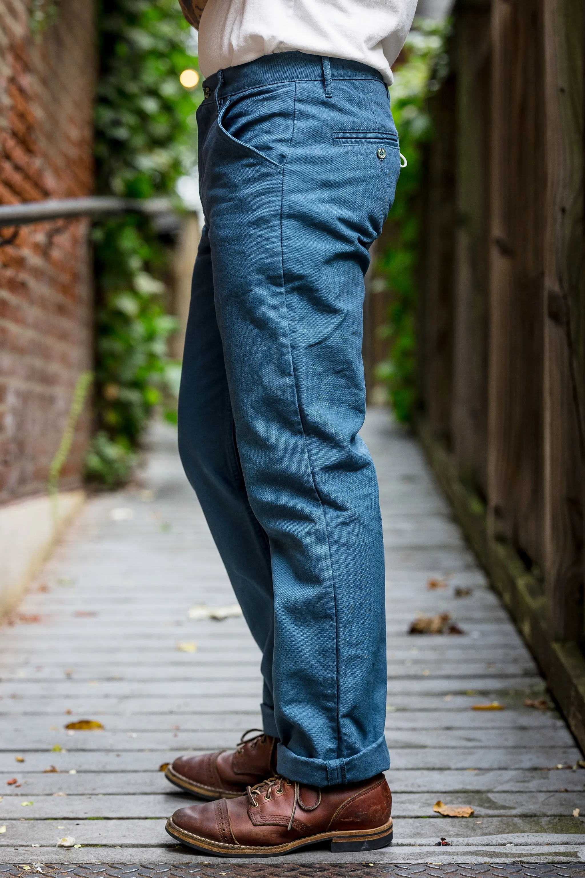 Left Field NYC Work Uniform Chino - Steel Blue