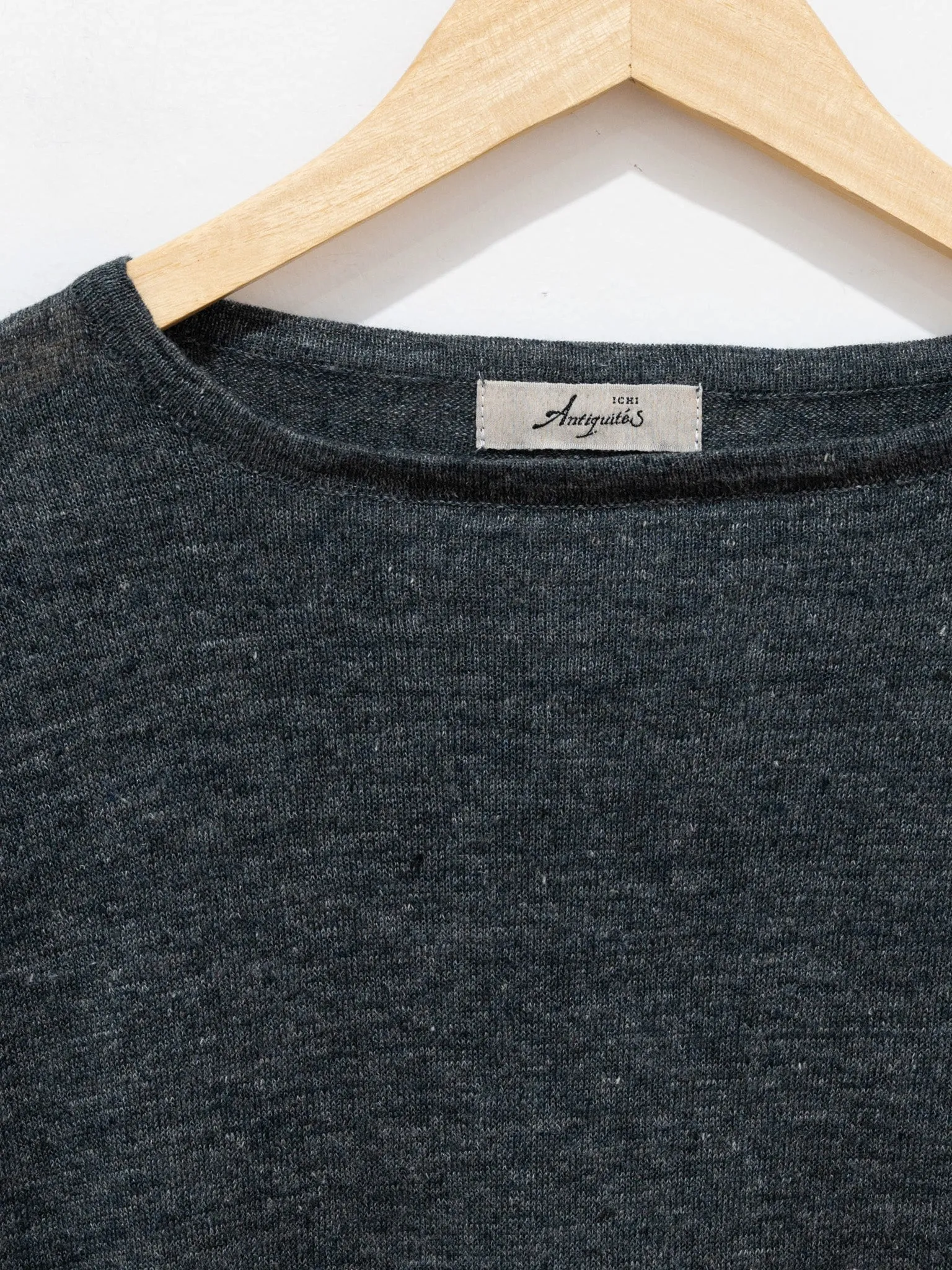 Linen Knit Pullover - Charcoal