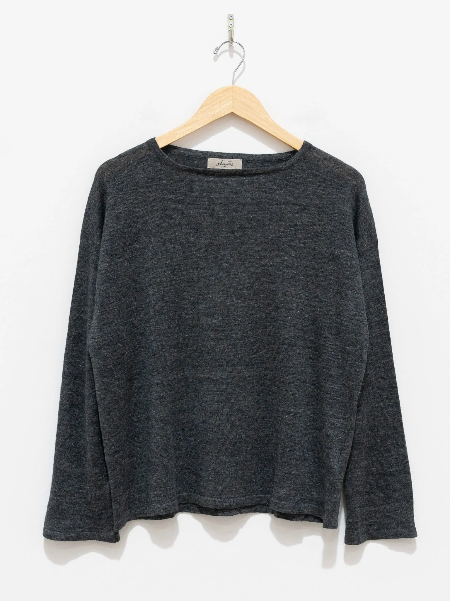 Linen Knit Pullover - Charcoal