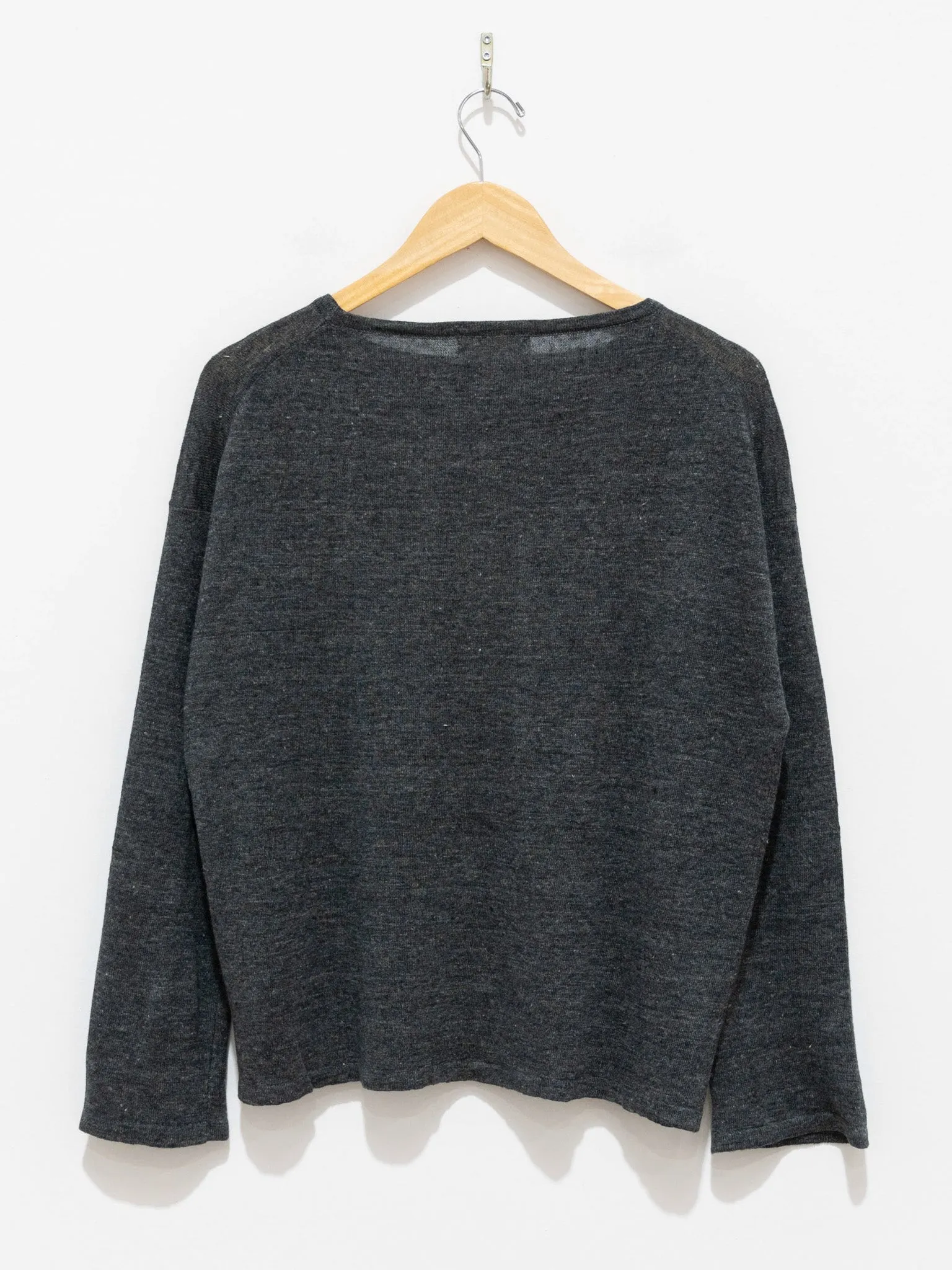 Linen Knit Pullover - Charcoal