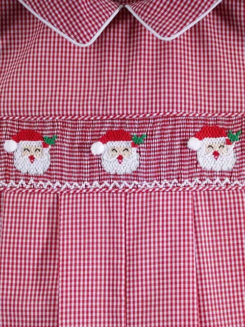 Little Claus Red Gingham Caleb Romper