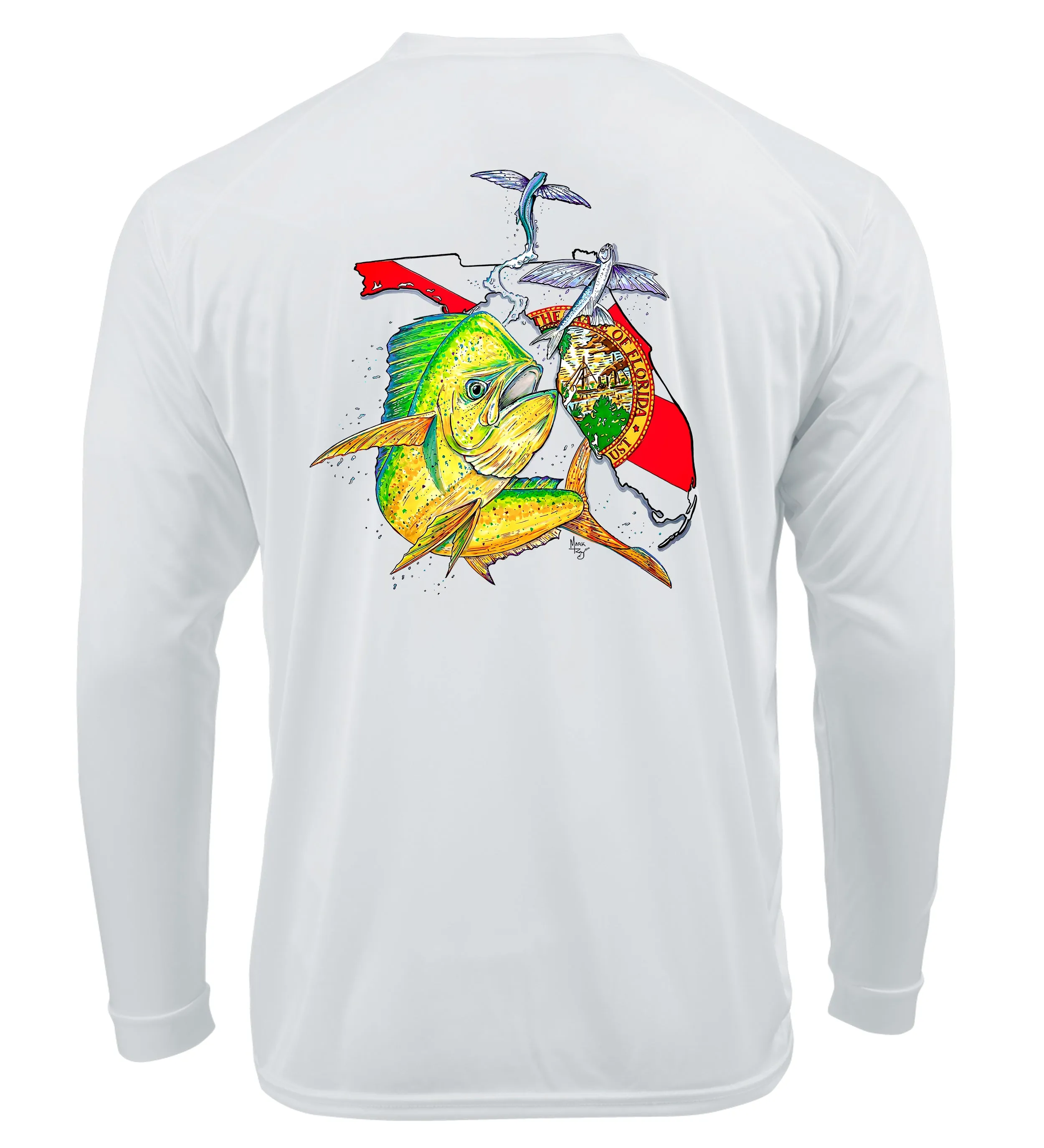 Lobo Lures Florida Mahi Fishing Long Sleeve Performance UPF50  Dri-fit T-Shirt