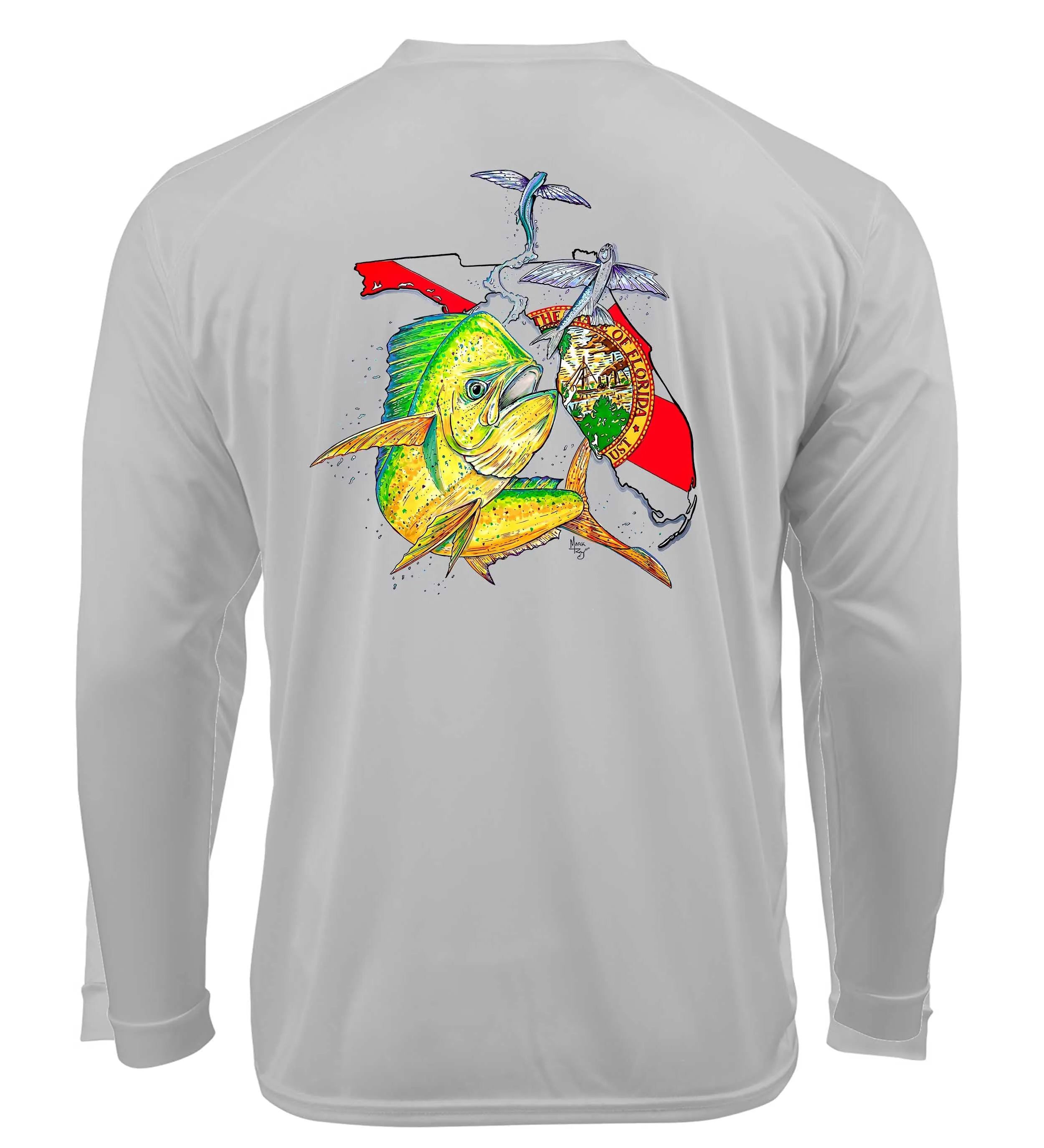 Lobo Lures Florida Mahi Fishing Long Sleeve Performance UPF50  Dri-fit T-Shirt