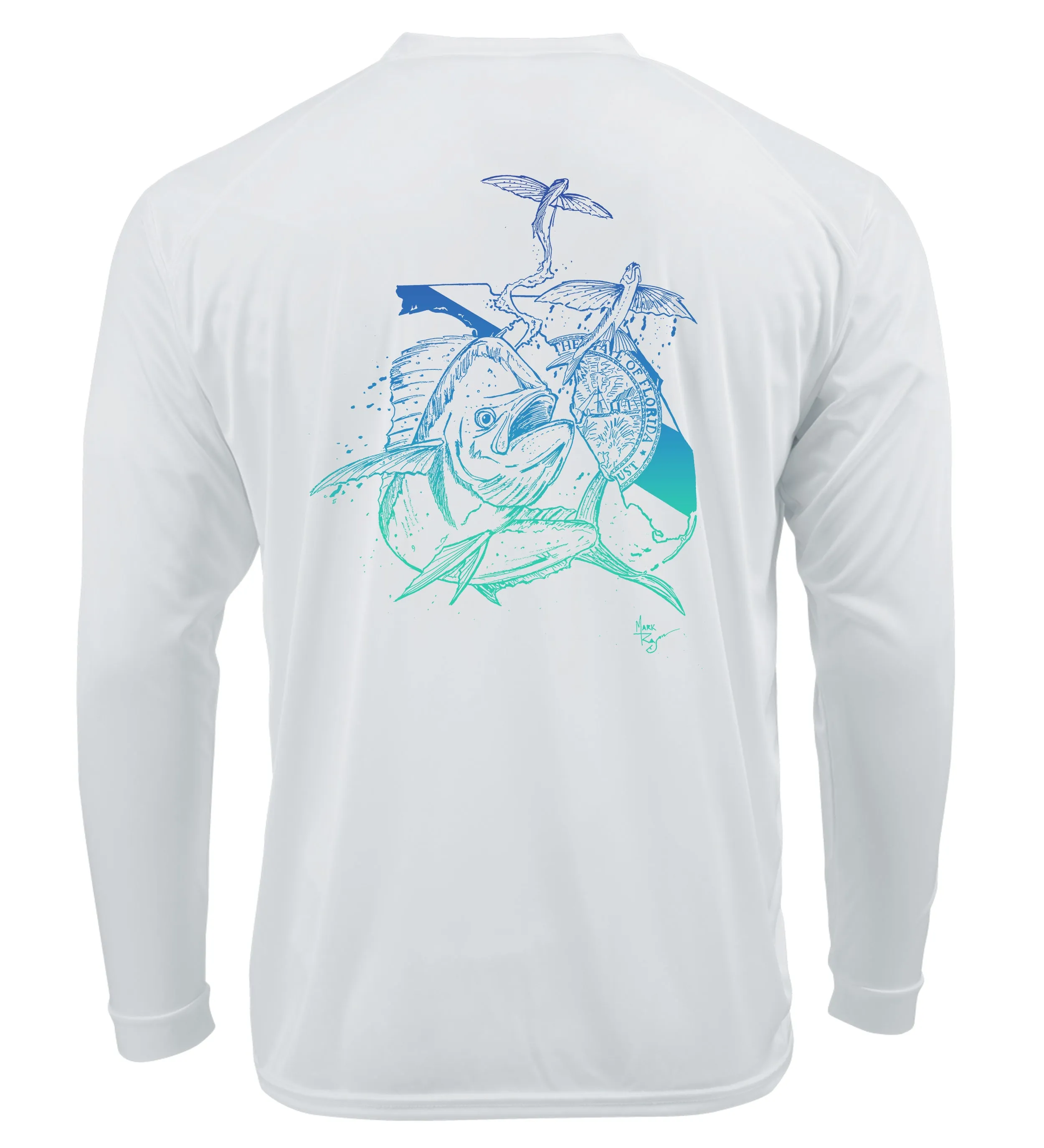 Lobo Lures Florida Mahi Fishing Long Sleeve Performance UPF50  Dri-fit T-Shirt