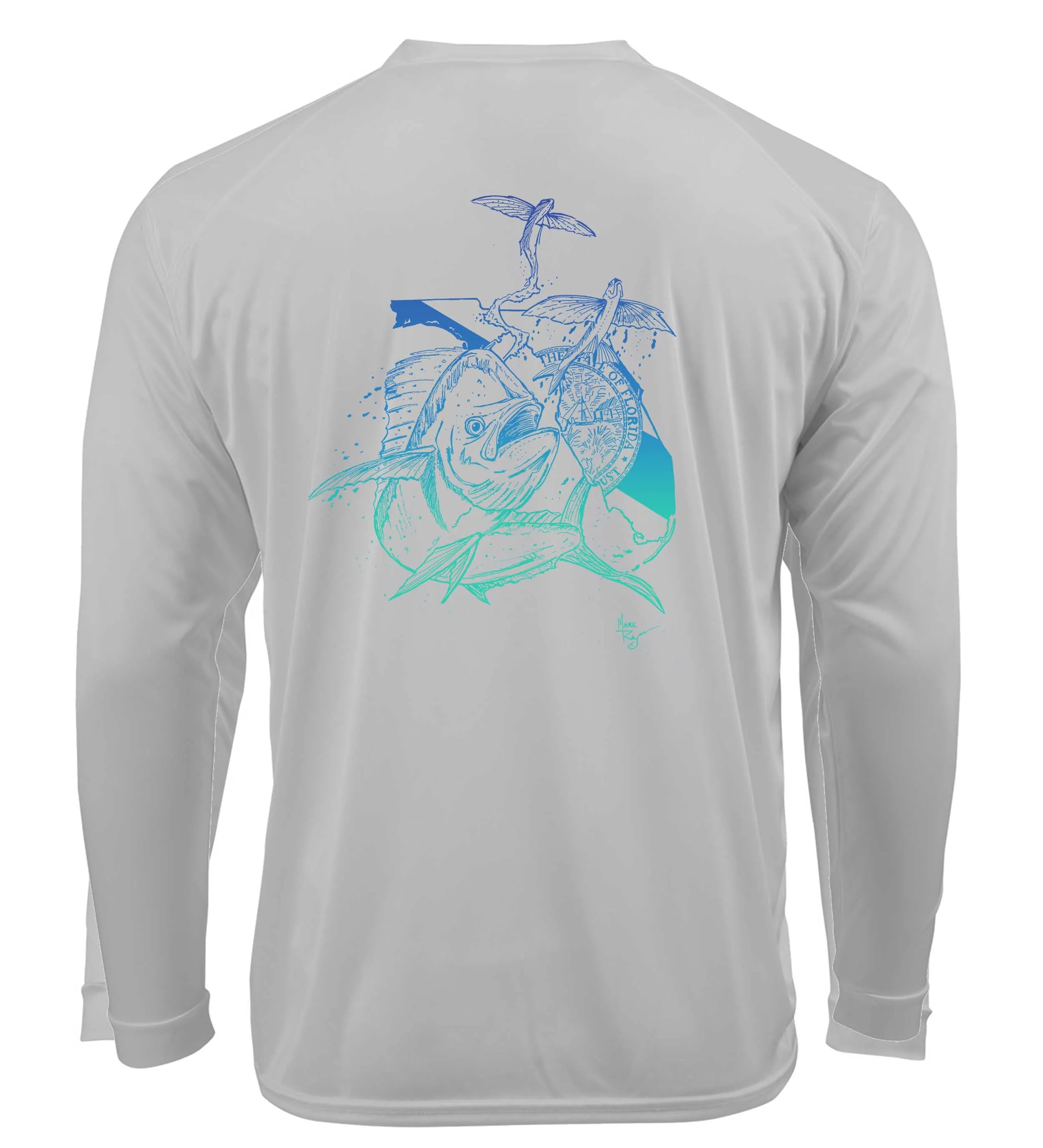 Lobo Lures Florida Mahi Fishing Long Sleeve Performance UPF50  Dri-fit T-Shirt