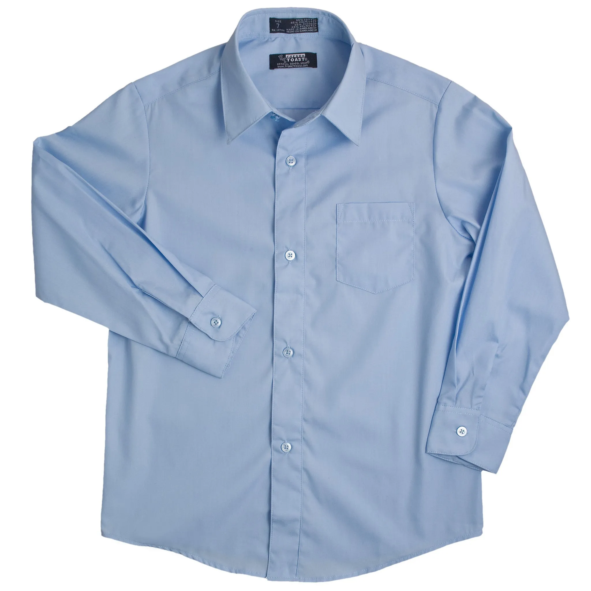 Long Sleeve Dress Shirt with Expandable Collar Husky Sizes (2 Colors)