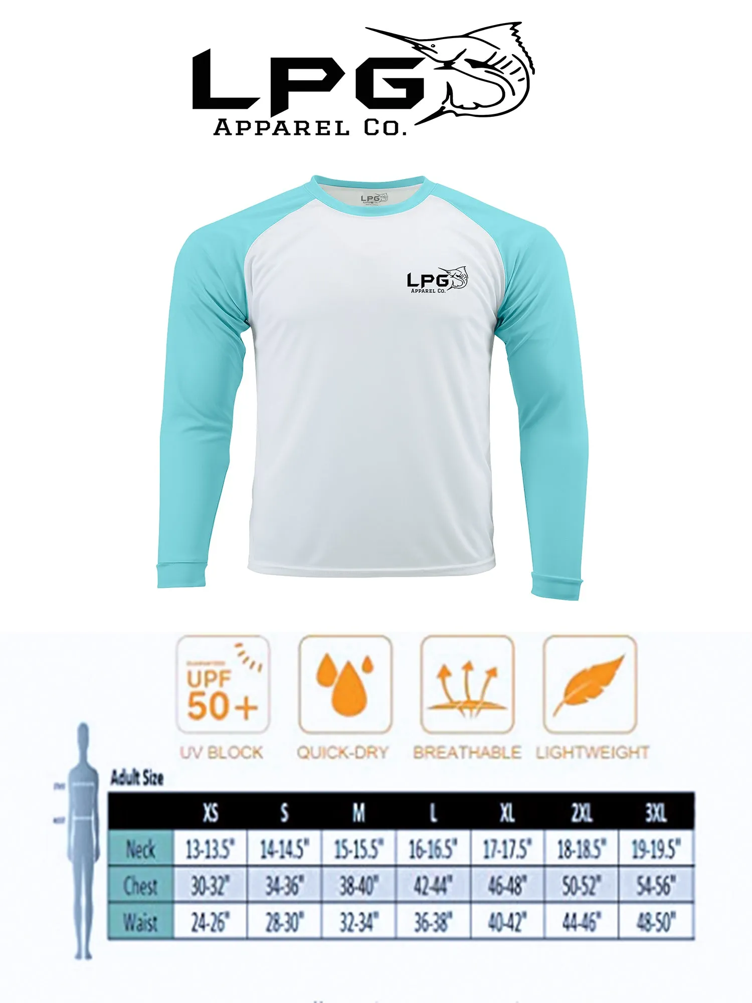 LPG Apparel Co. Adventure Palm Tree Surf LS Performance UPF 50 Unisex Shirt