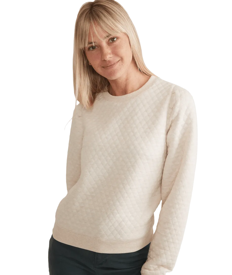 Marine Layer - Women's Corbet Quilted Puff Sleeve Crewneck