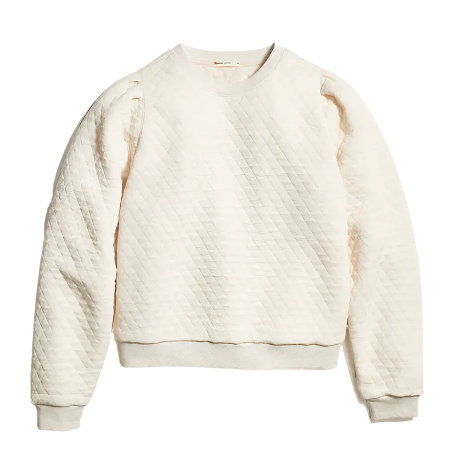 Marine Layer - Women's Corbet Quilted Puff Sleeve Crewneck