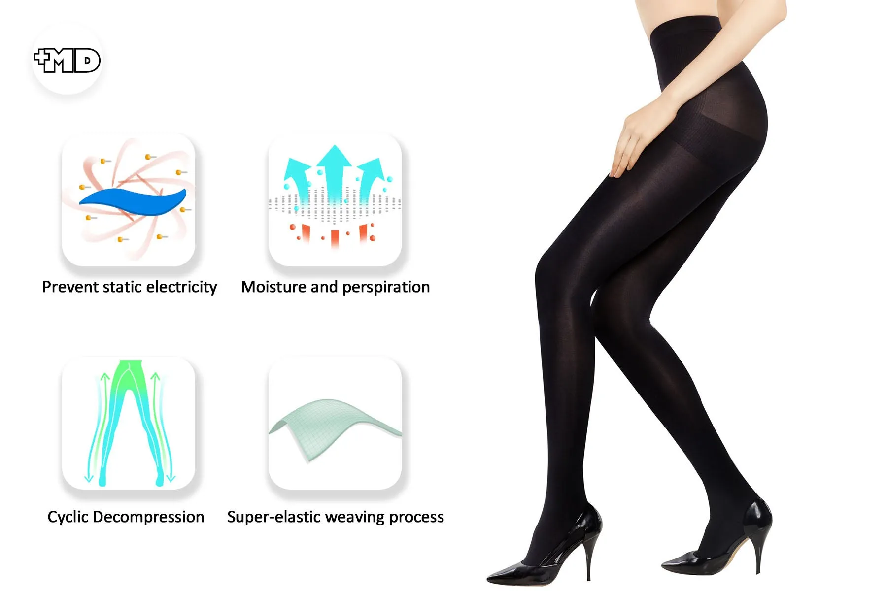 MD 8-15mmHg Comfy Compression Pantyhose Support Stocking