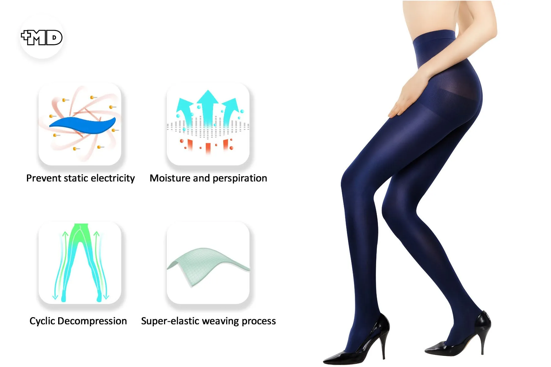 MD 8-15mmHg Comfy Compression Pantyhose Support Stocking