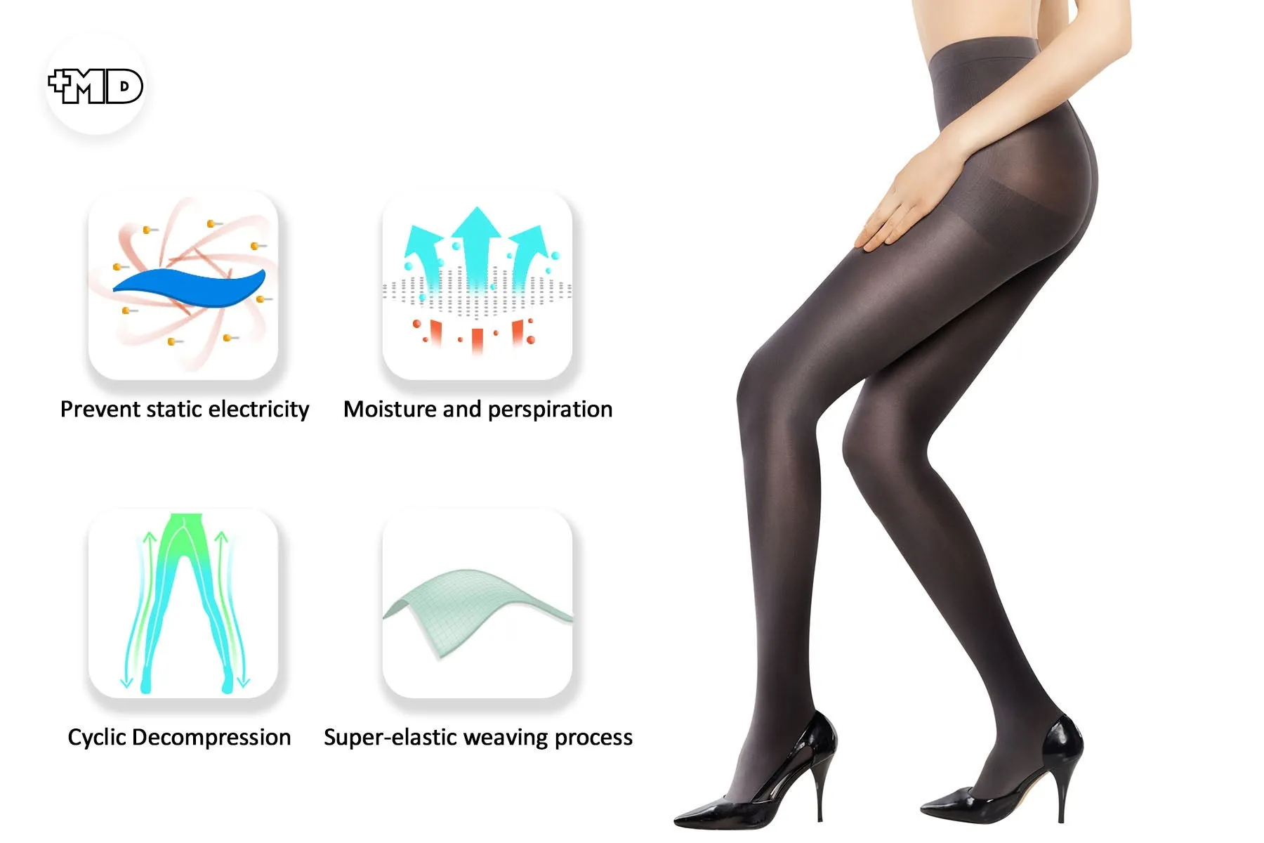 MD 8-15mmHg Comfy Compression Pantyhose Support Stocking