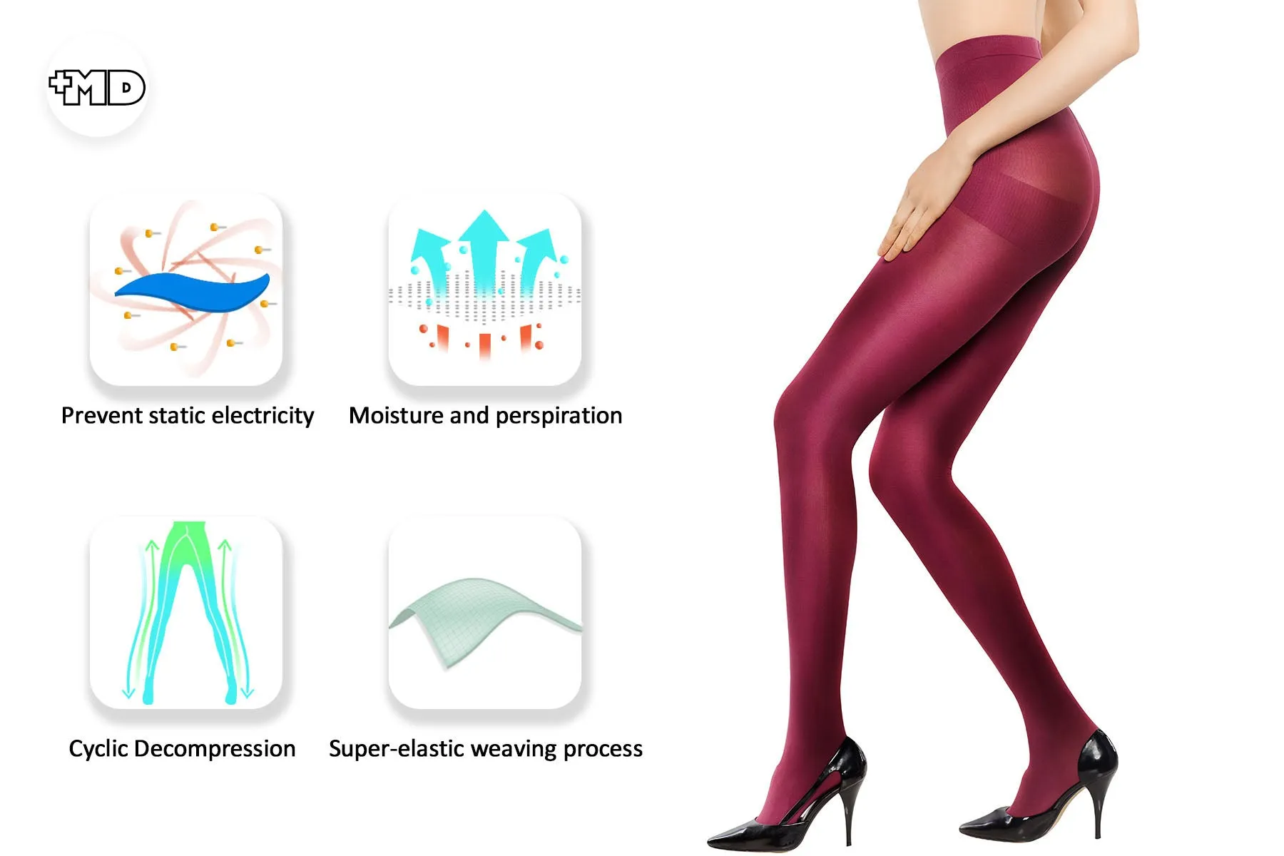 MD 8-15mmHg Comfy Compression Pantyhose Support Stocking