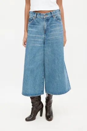 Medium Wash Wide Leg Culotte