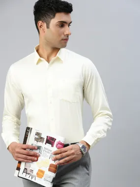 Men 100% Cotton Shirt Cream Royal Gold NI