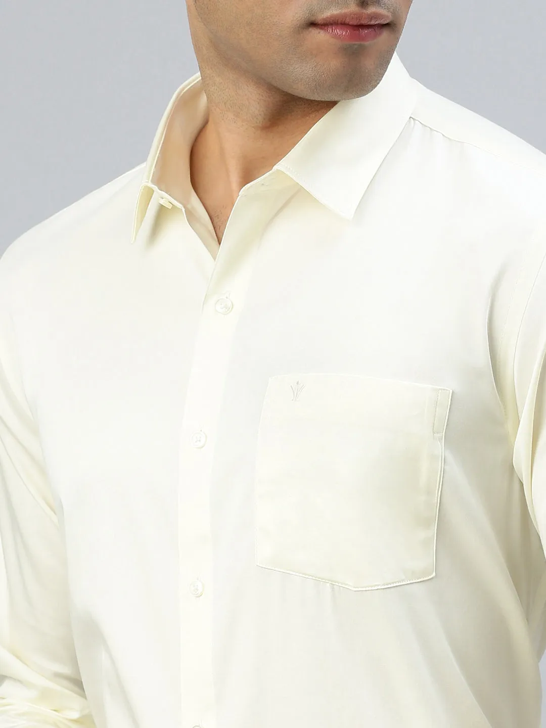 Men 100% Cotton Shirt Cream Royal Gold NI