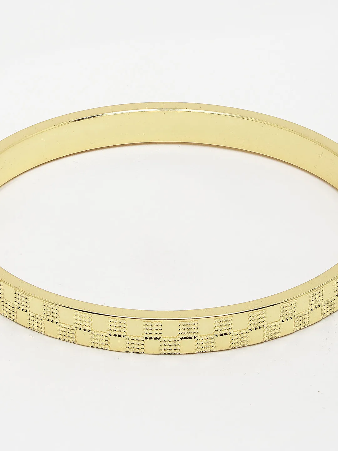 Men's Gold-Plated Stainless Steel Kada Bracelet - NVR