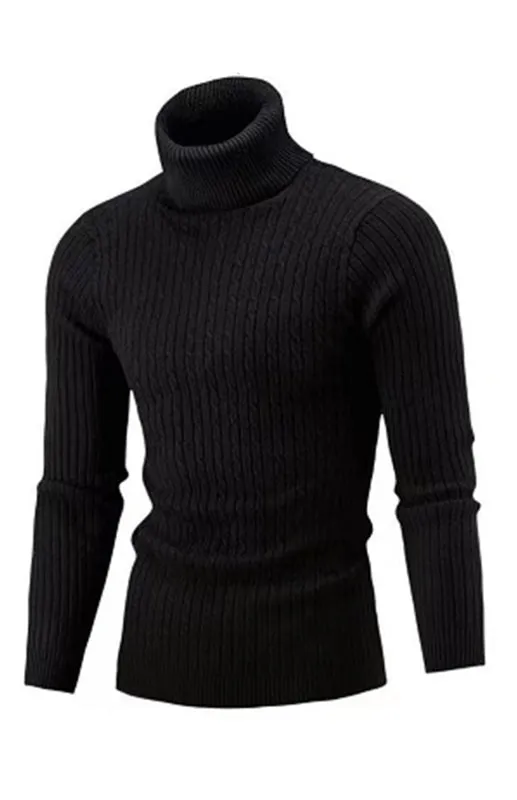 Men's Warm Turtleneck Casual Slim Fit Fall Winter Knitted Pullover Sweaters