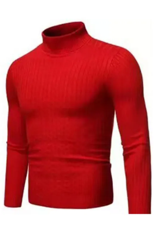 Men's Warm Turtleneck Casual Slim Fit Fall Winter Knitted Pullover Sweaters