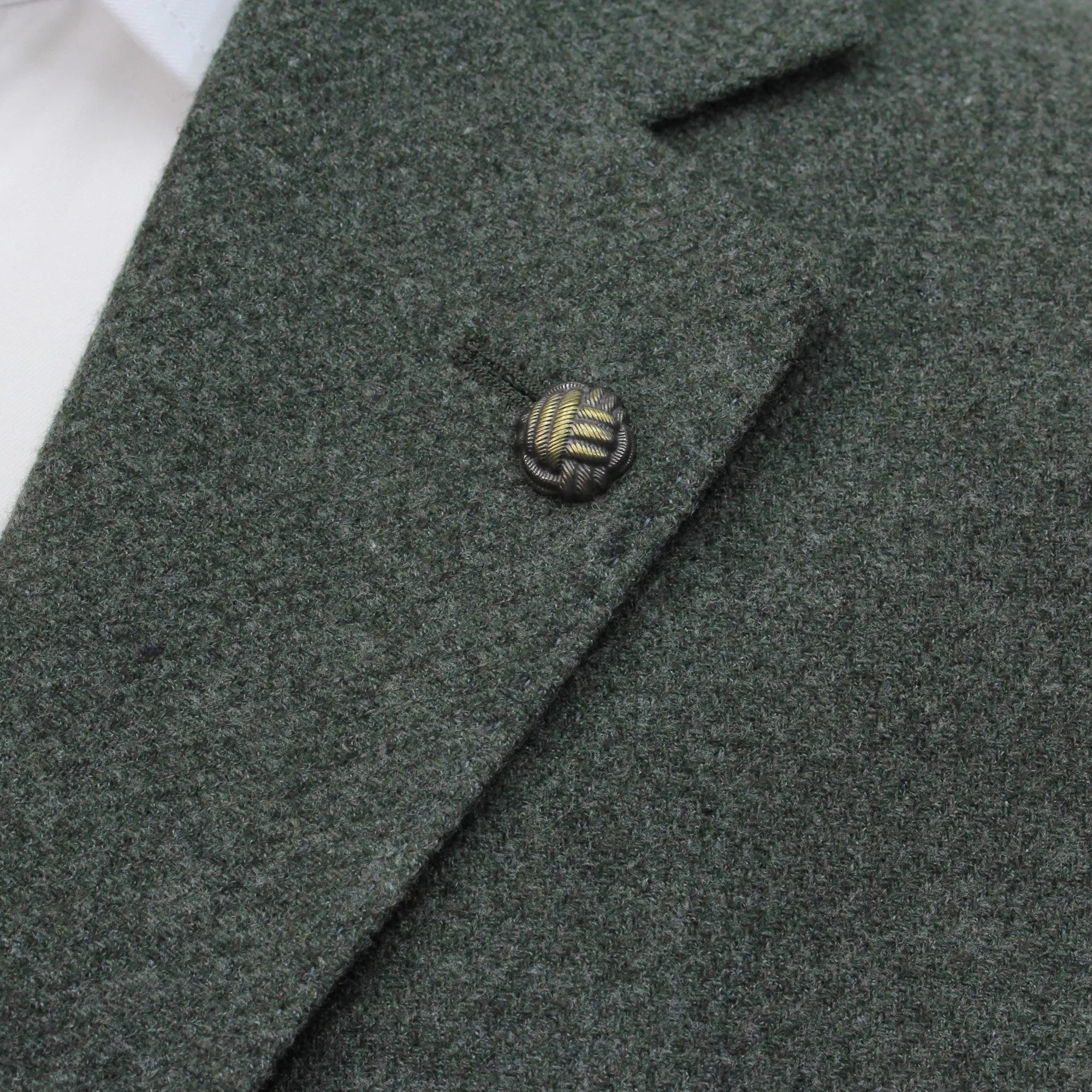 Mid Green Milled Vitale Barberis Wool Madison Contemporary Fit Sport Jacket