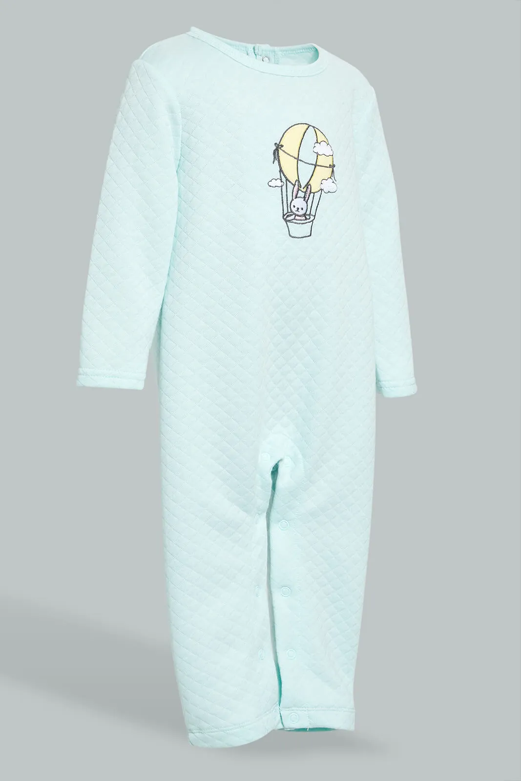 Mint/Yellow Balloon Quilted Romper Set (2 Piece)