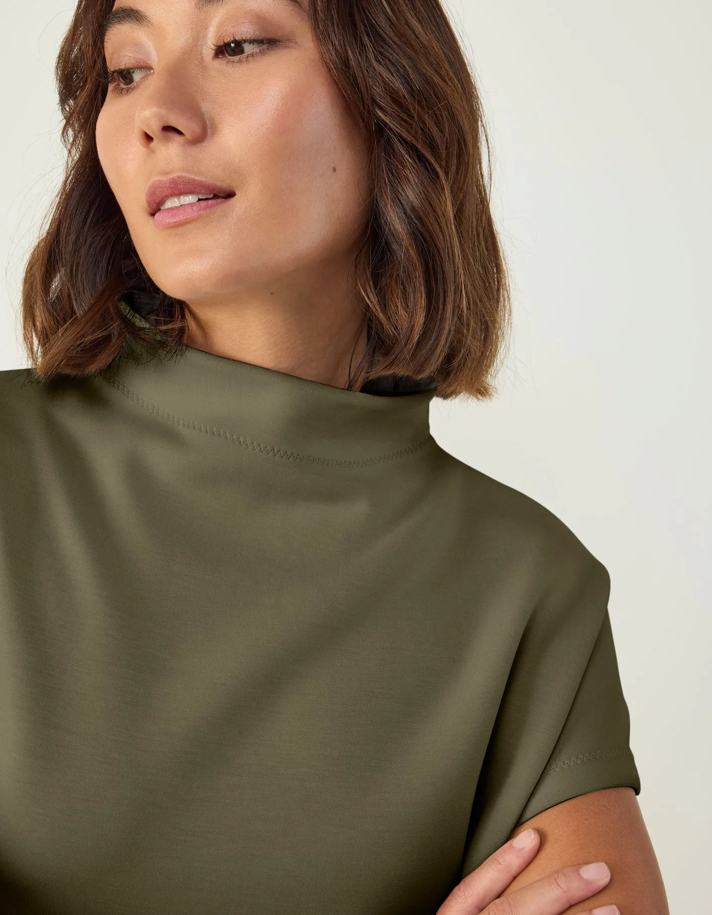 Mock Neck Shift Dress