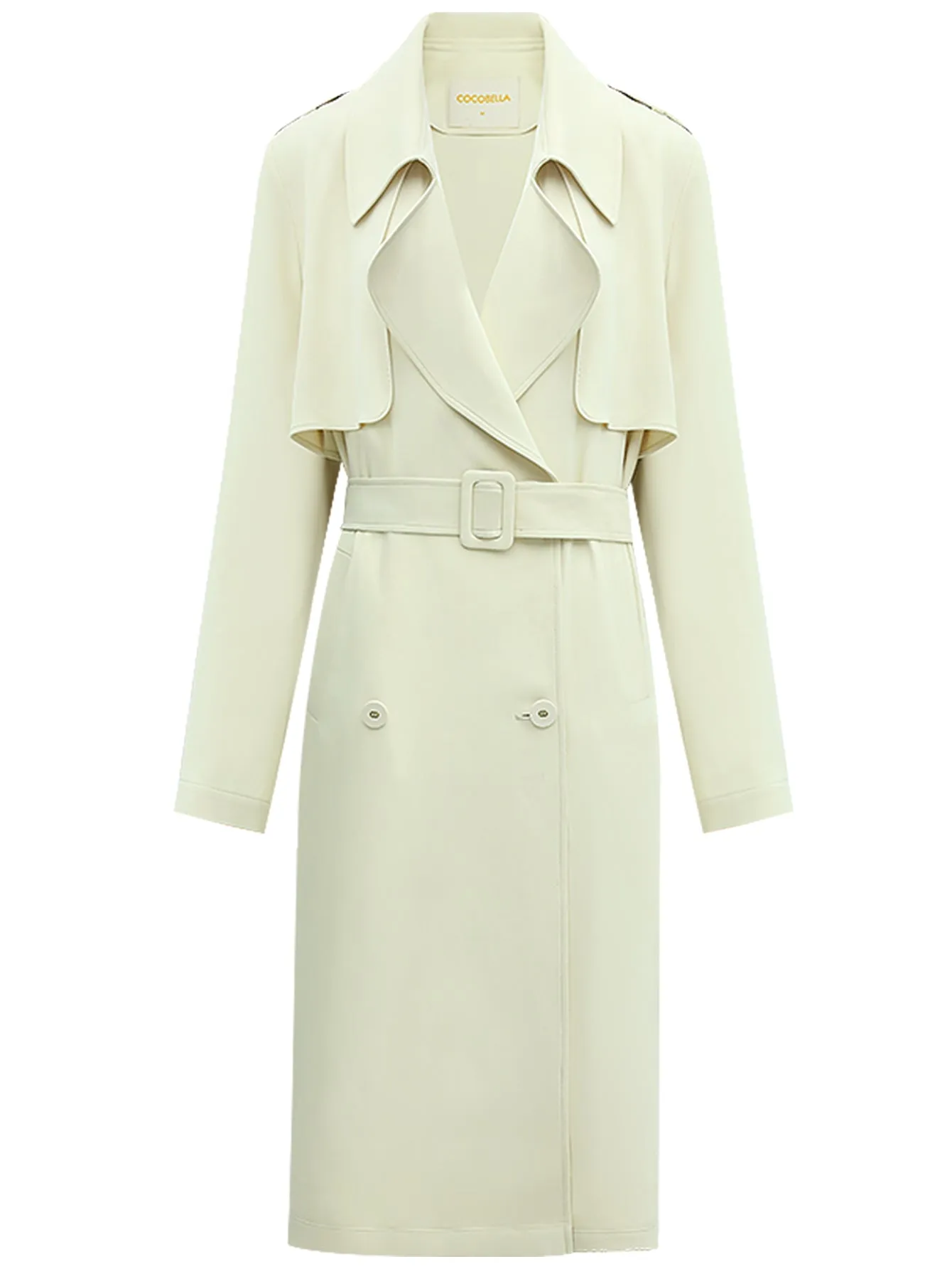 Modern Two-way Draped Ruffled Trenched Coat