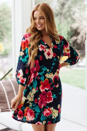 Moonlit Garden Floral Dress