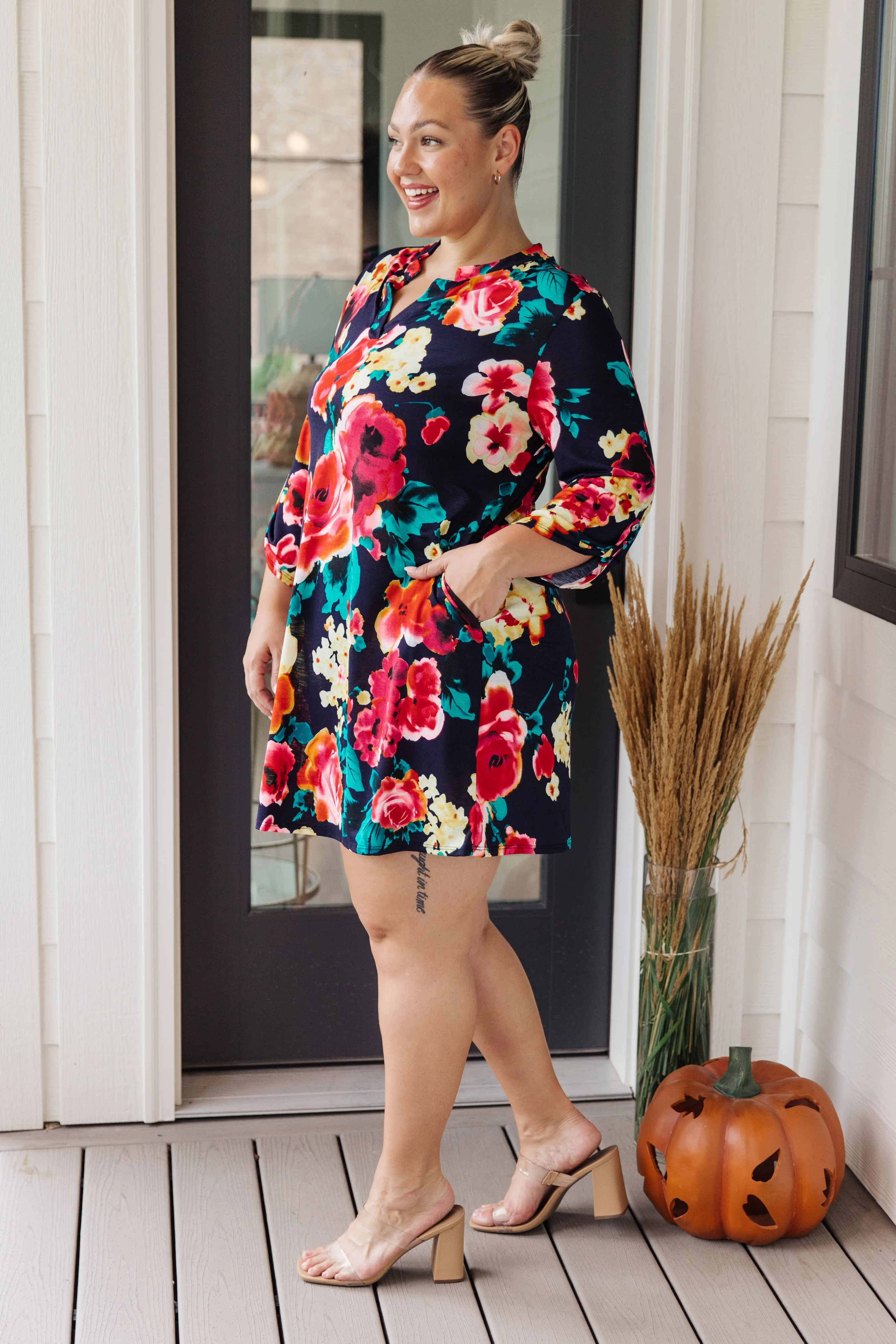 Moonlit Garden Floral Dress