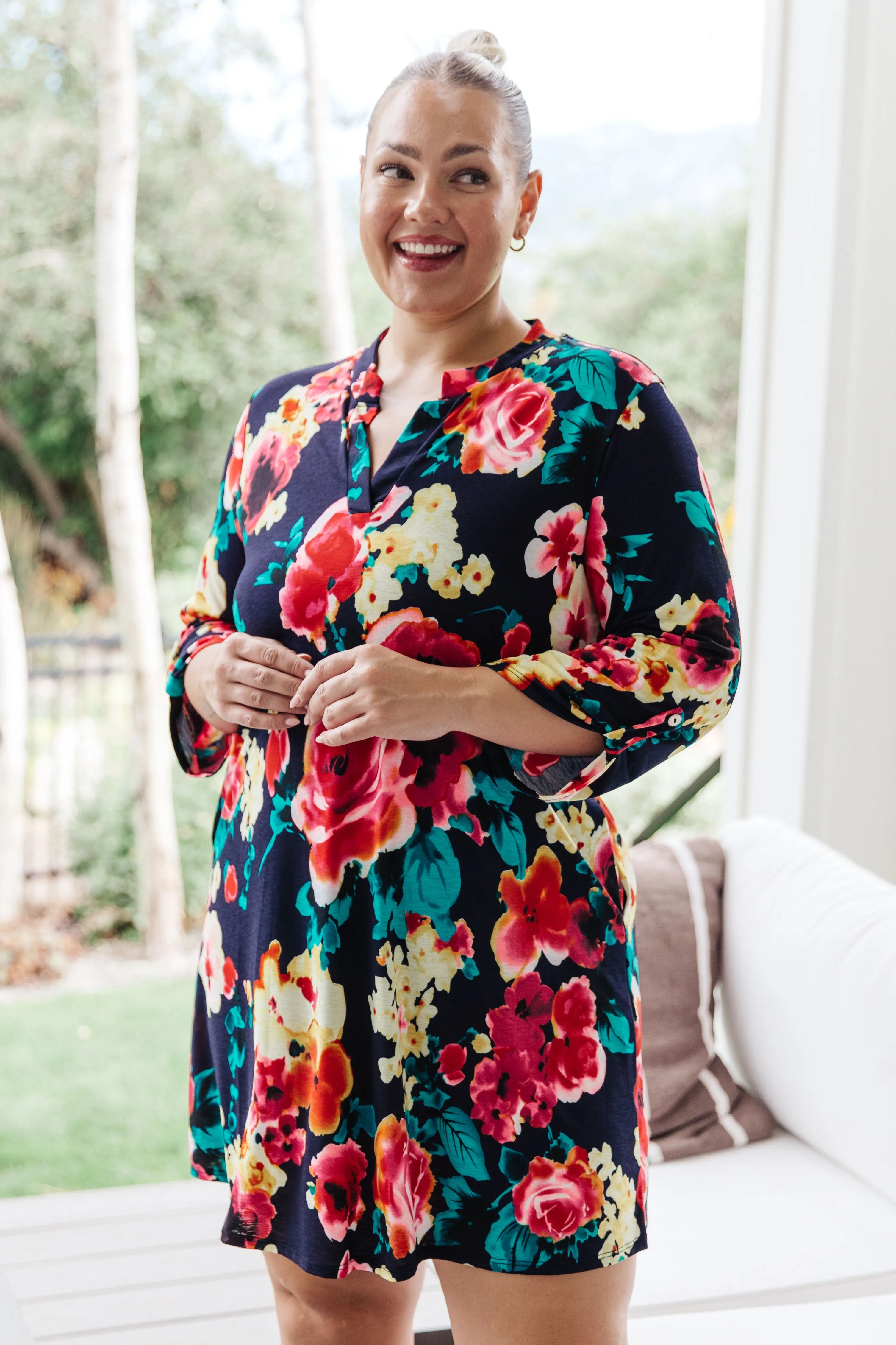 Moonlit Garden Floral Dress