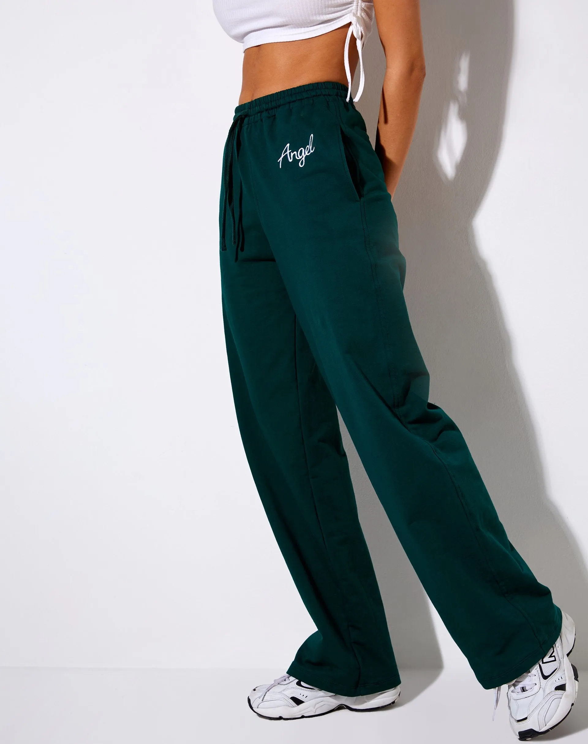 Nattan Jogger in Bottle Green 'Angel' Embro