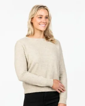 Natural Women's Cropped Crew Neck Sweater - NB870