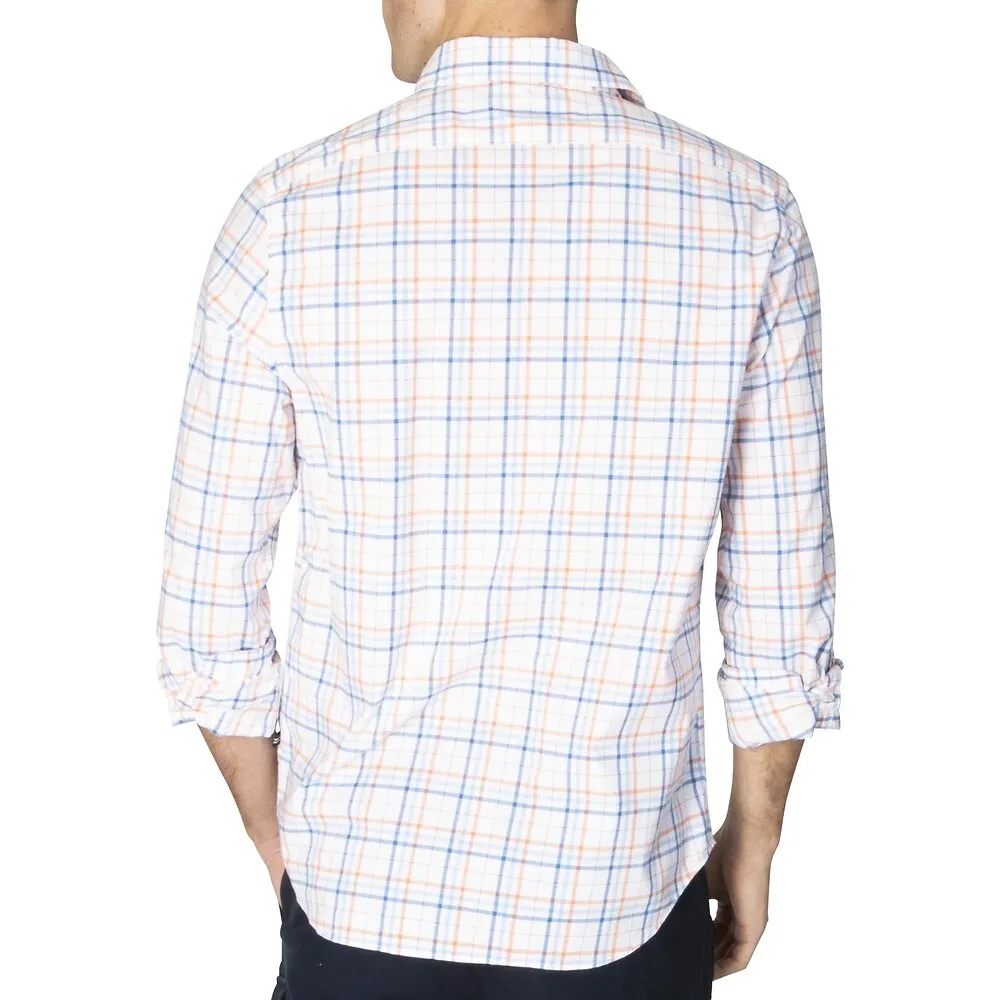 NAUTICA Men's Navtech Plaid Long Sleeve Slim Fit Shirt