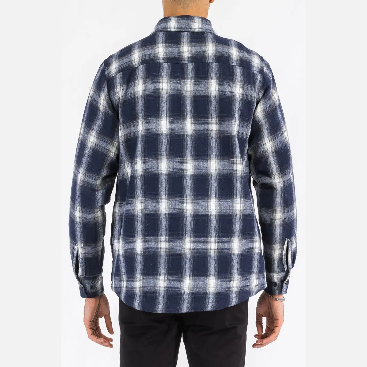 Navy Quilted Flannel Shirt