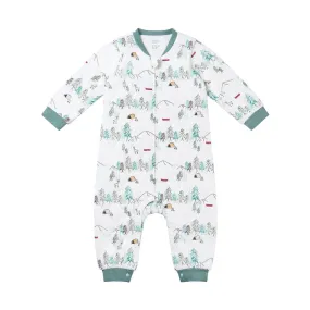 Nest Designs Kids/Baby Bamboo Jersey Quilted Long Sleeve Romper - Happy Trails