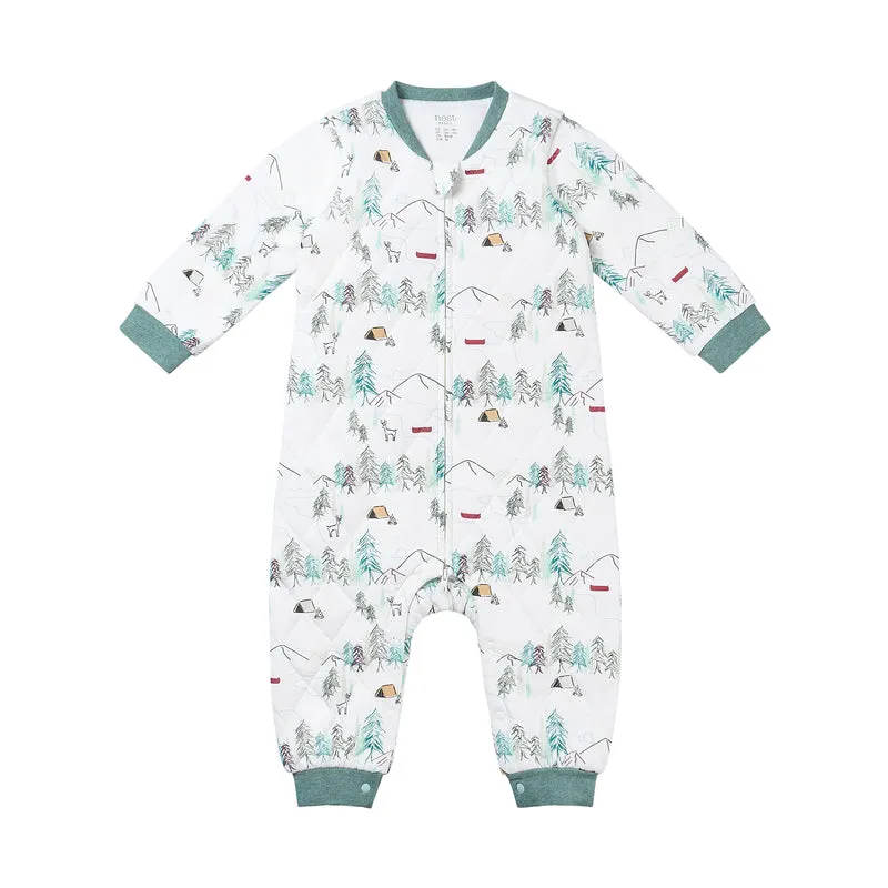 Nest Designs Kids/Baby Bamboo Jersey Quilted Long Sleeve Romper - Happy Trails