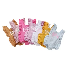 One Ruffle Romper - Baby Girl Birthday