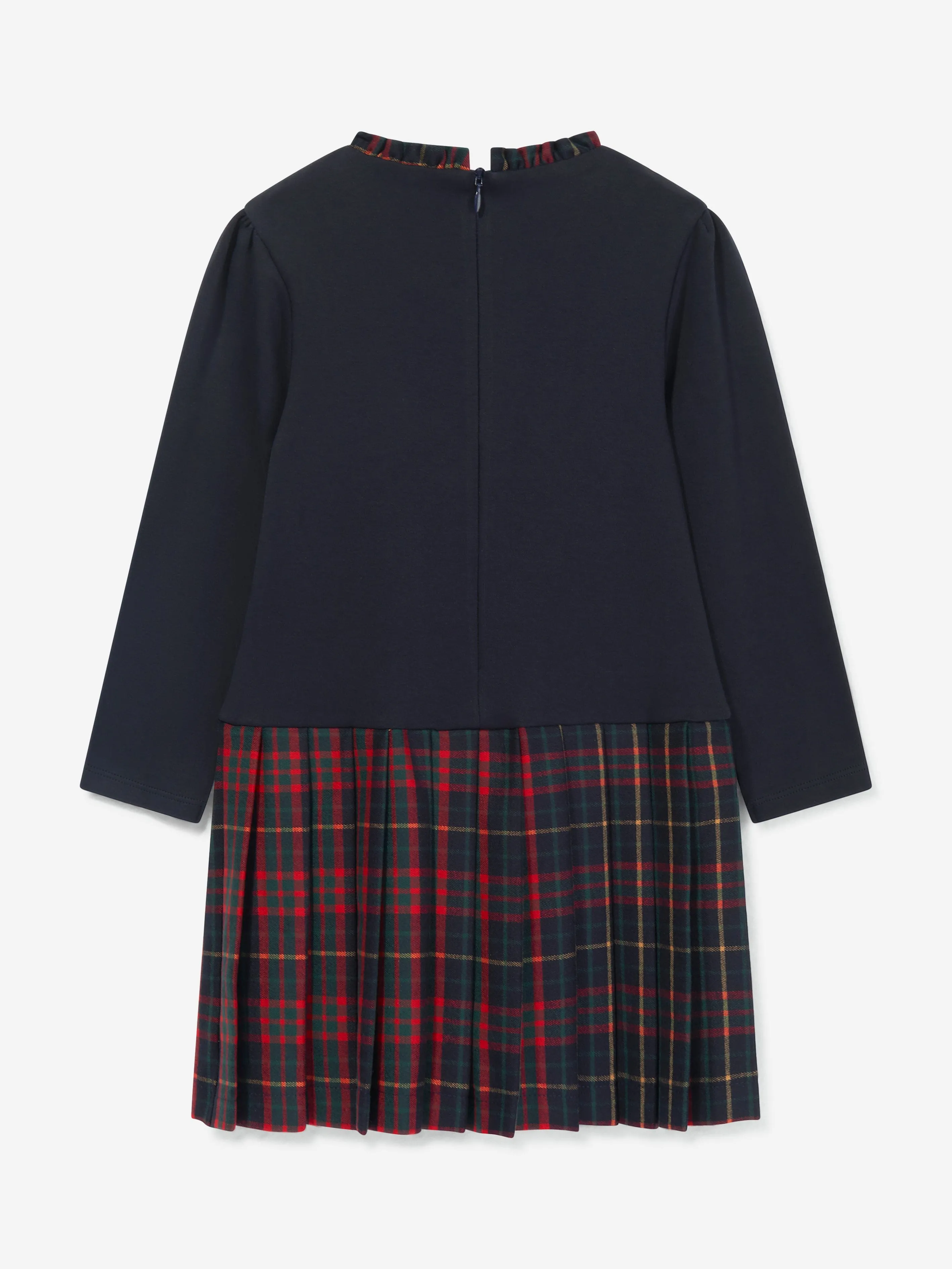 Patachou Girls Jersey And Tartan Skirt Dress in Red