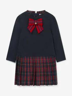 Patachou Girls Jersey And Tartan Skirt Dress in Red