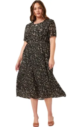 Plus Black Floral Dress Style 1195W