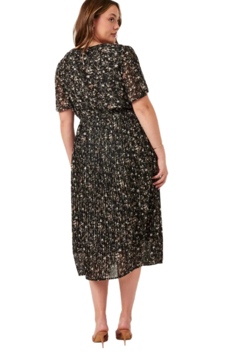 Plus Black Floral Dress Style 1195W