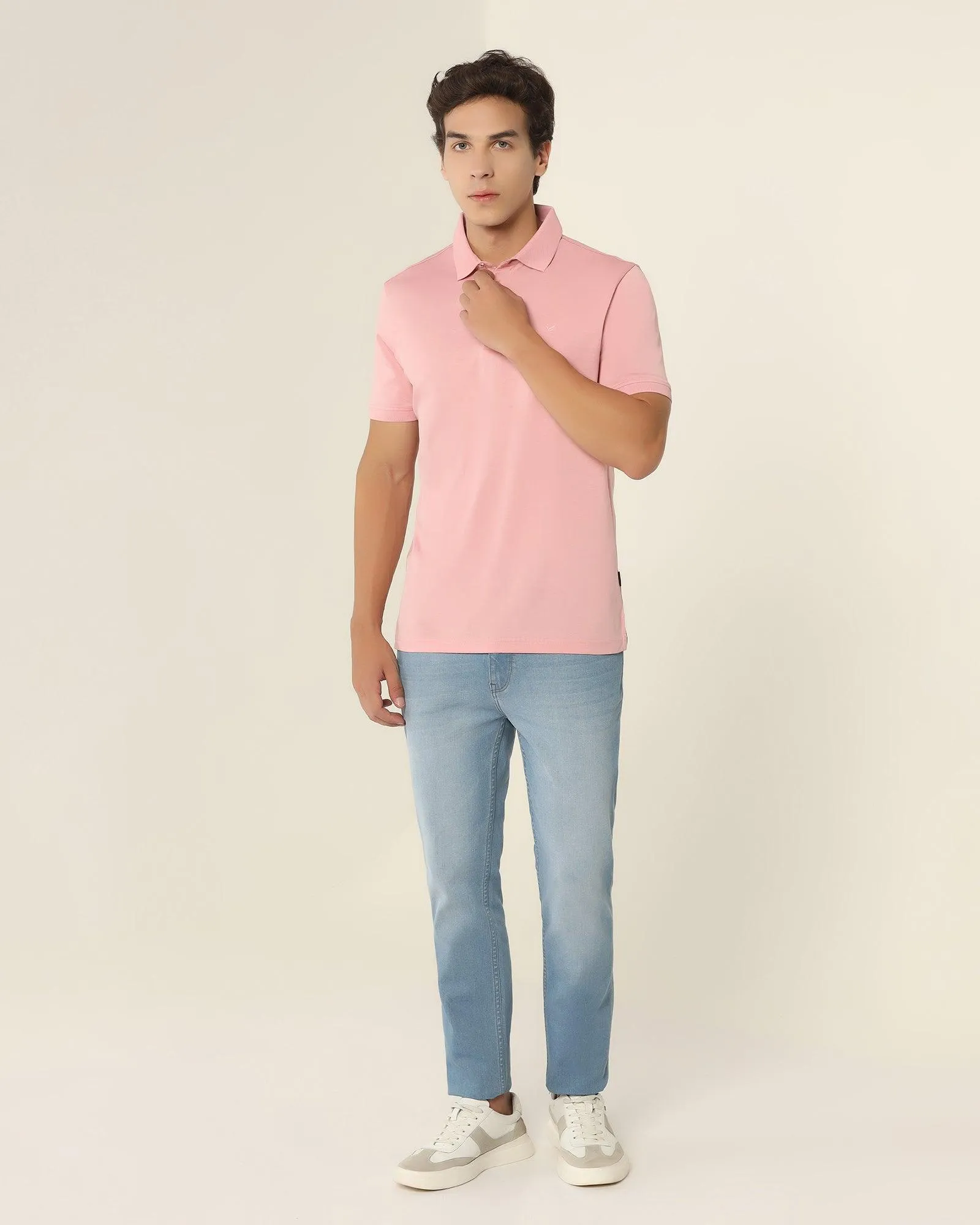 Polo Coral Pink Solid T-Shirt - Tango