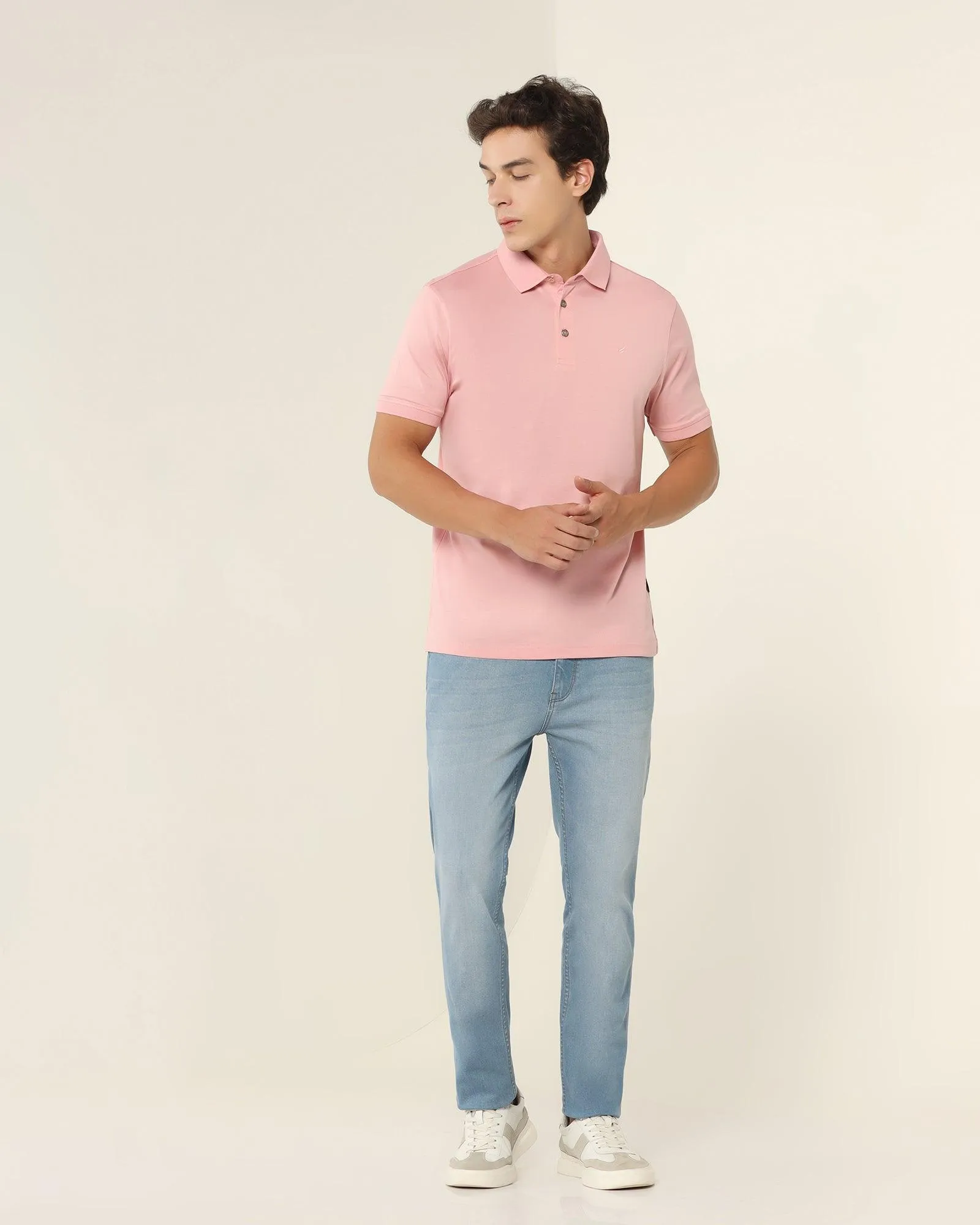 Polo Coral Pink Solid T-Shirt - Tango