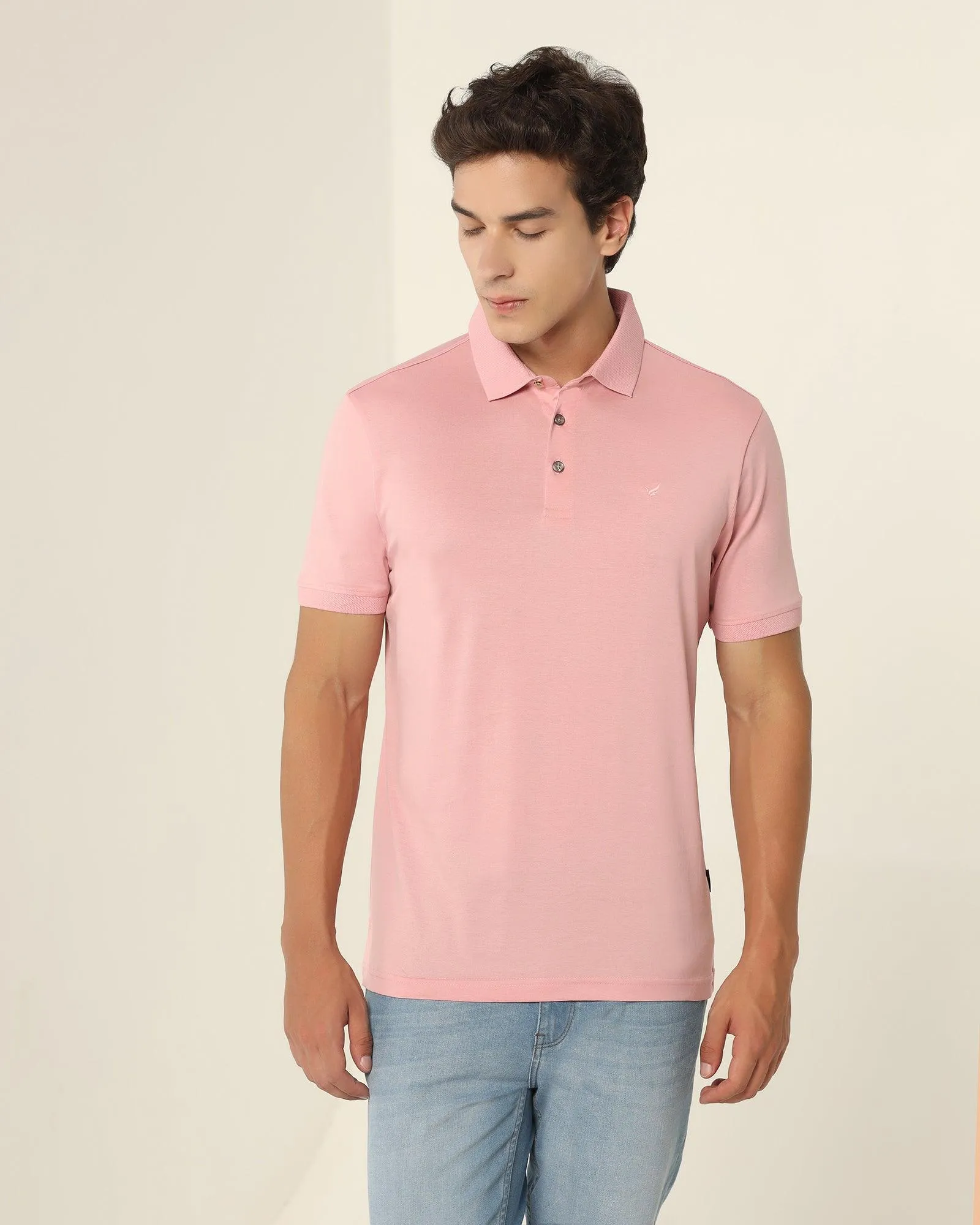 Polo Coral Pink Solid T-Shirt - Tango