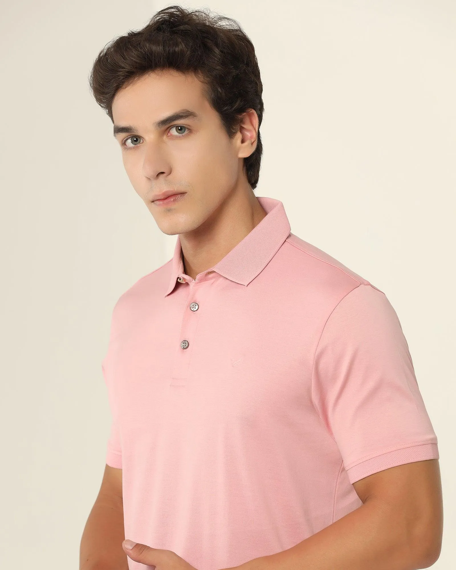 Polo Coral Pink Solid T-Shirt - Tango