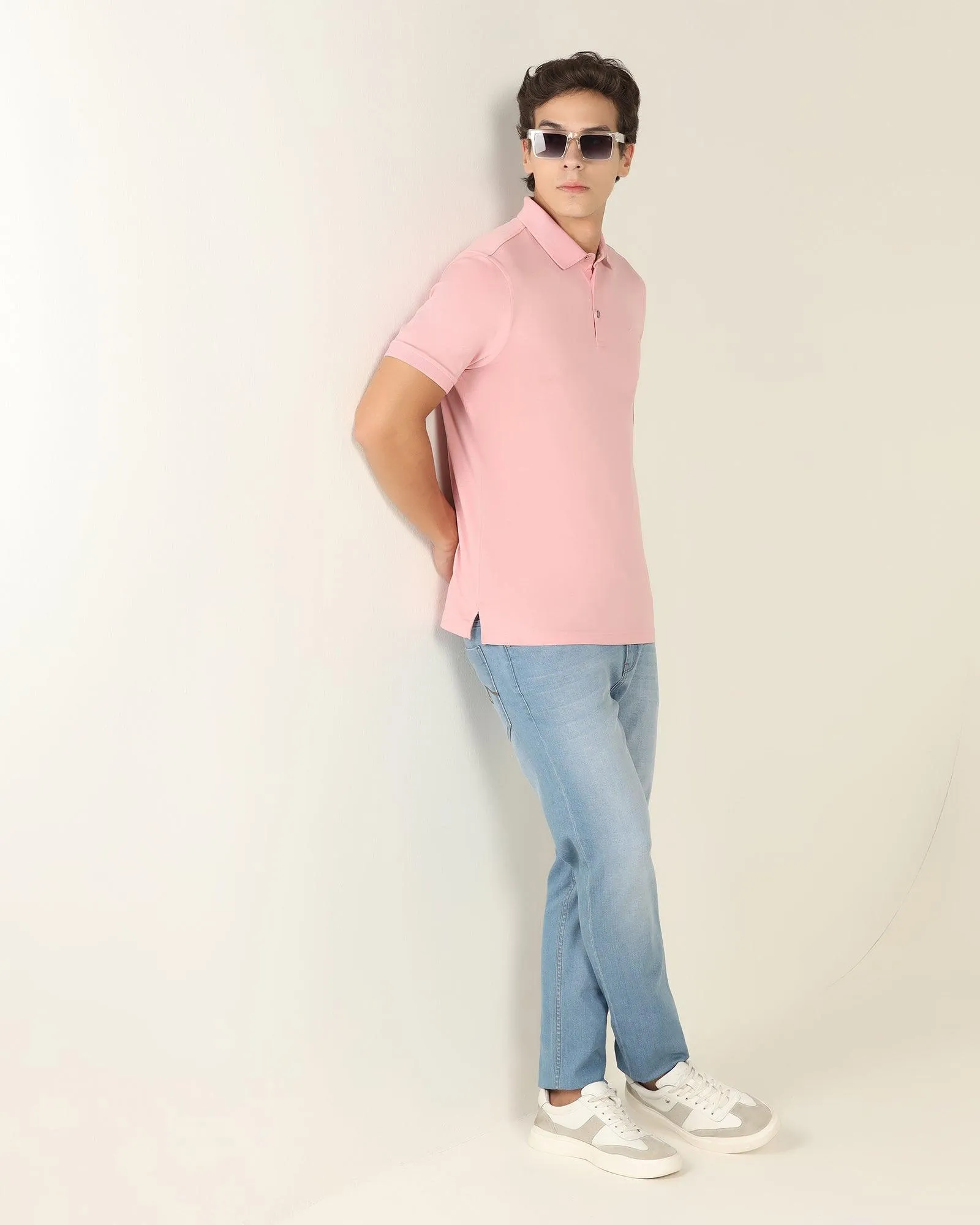 Polo Coral Pink Solid T-Shirt - Tango