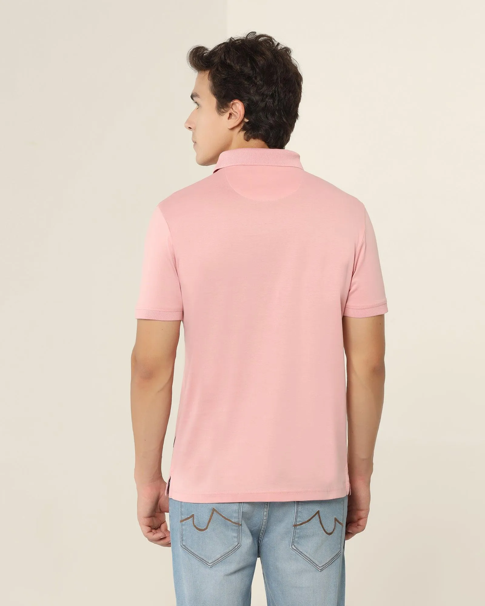 Polo Coral Pink Solid T-Shirt - Tango