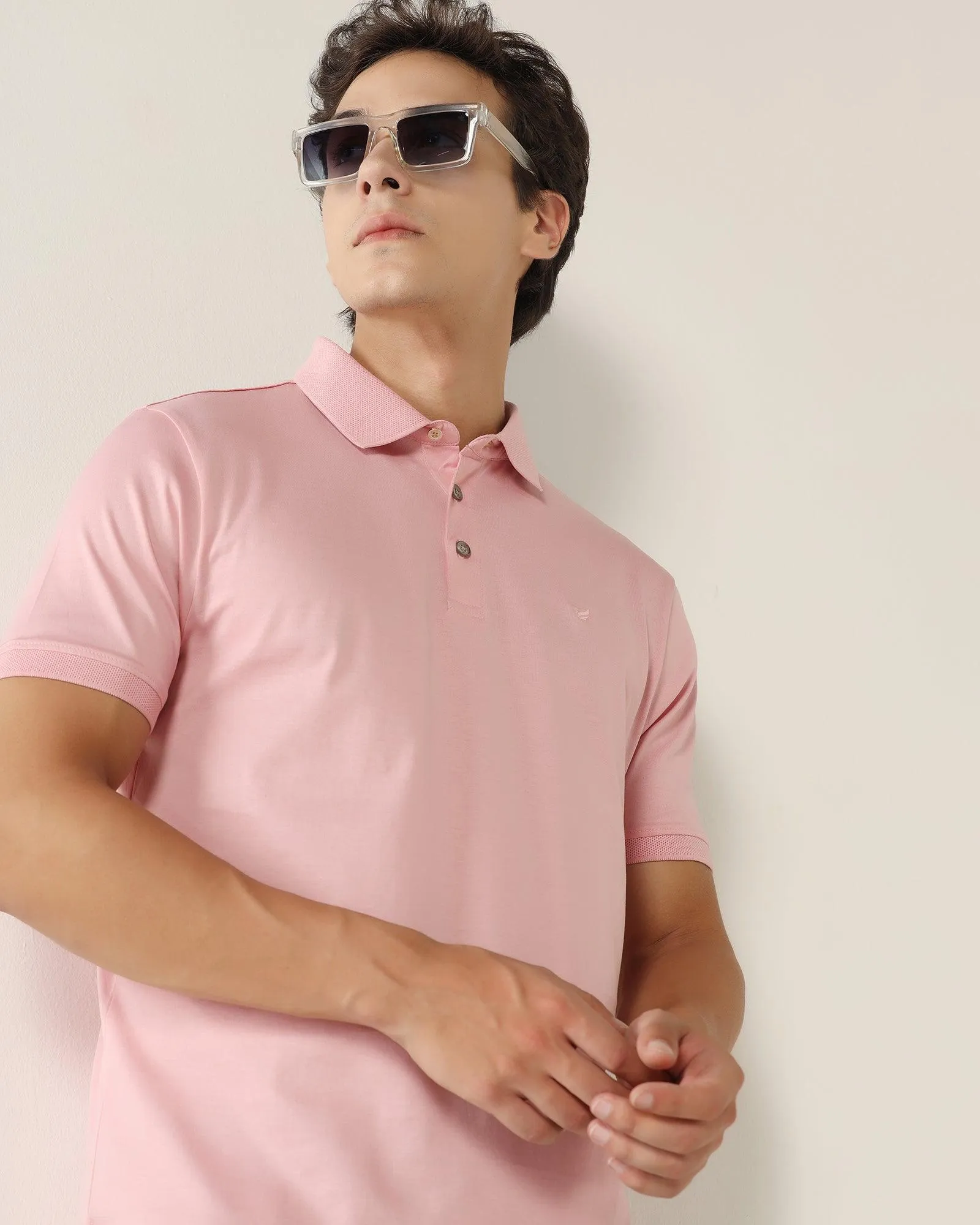 Polo Coral Pink Solid T-Shirt - Tango