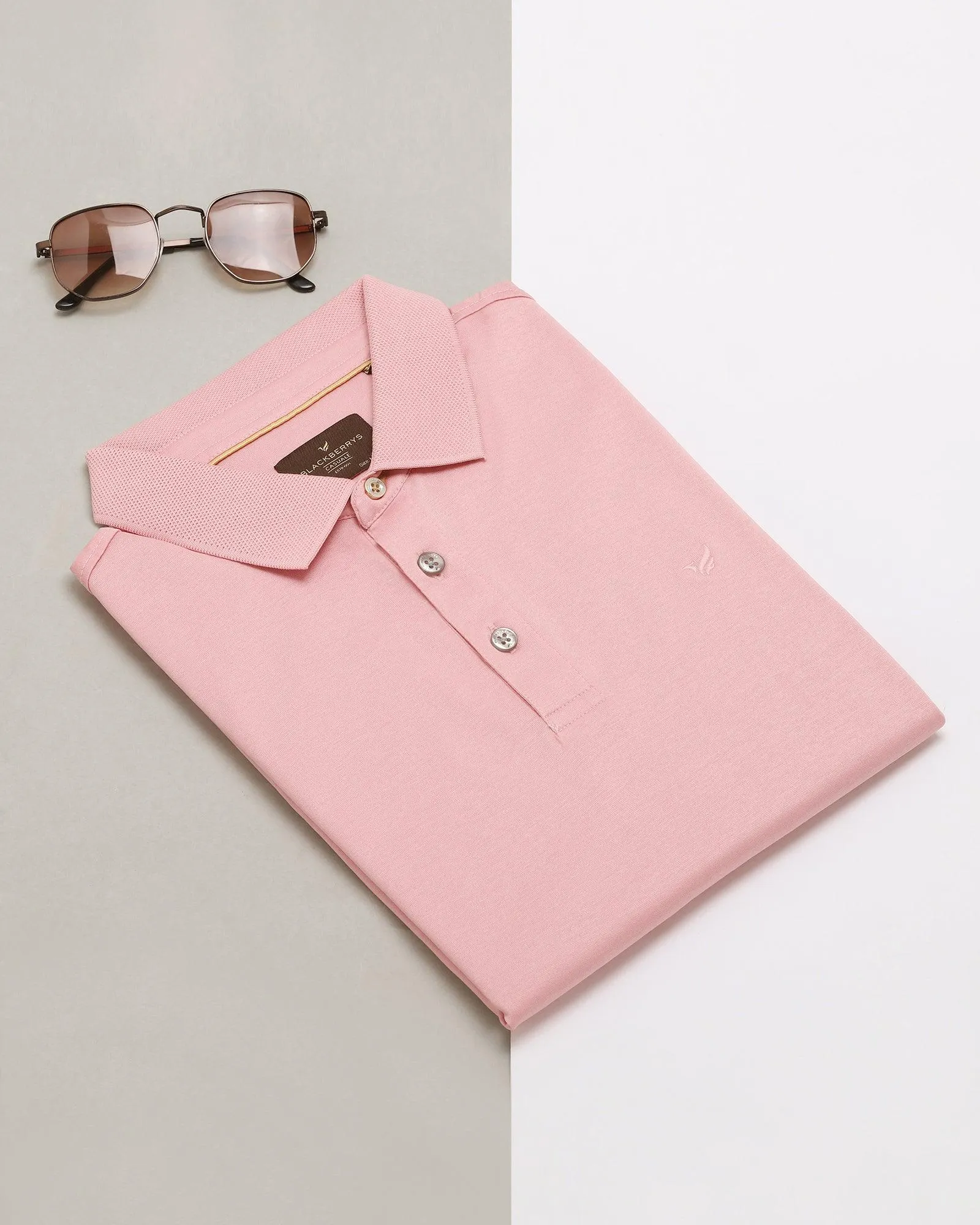 Polo Coral Pink Solid T-Shirt - Tango